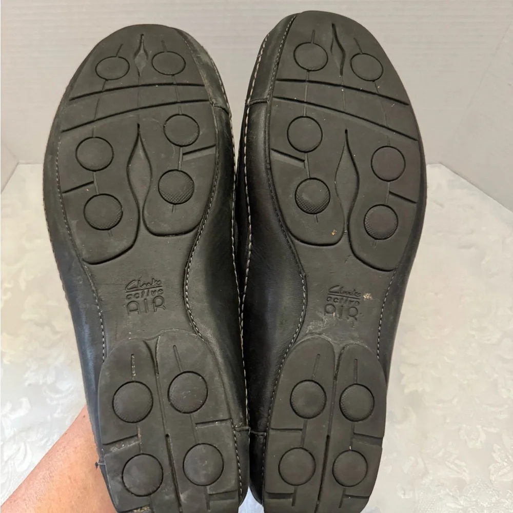 Clarks‎ Men’s 13M Active Air Black Leather Driving Moccasin Loafer Comfort Shoe